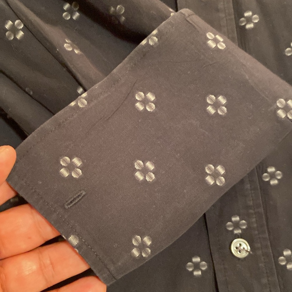 Patterned Theory Silver And Blk Tuxuedo Shirt - image 4